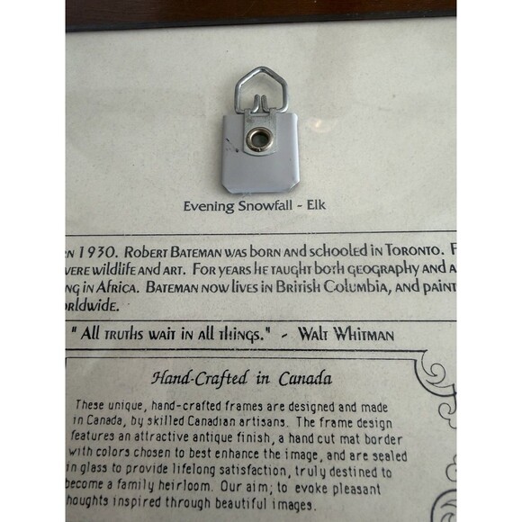 Robert Bateman “Evening Snowfall – Elk” Framed Wildlife Art Print Reproduction - Picture 7 of 10